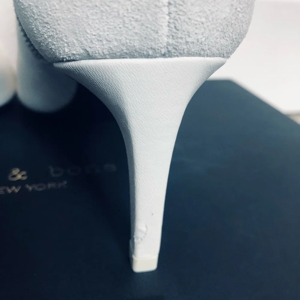 Rag & Bone Beha White Suede Leather Stiletto Ankle Boot. NIB. Sz 37.5 (7.5) - Picture 9 of 15